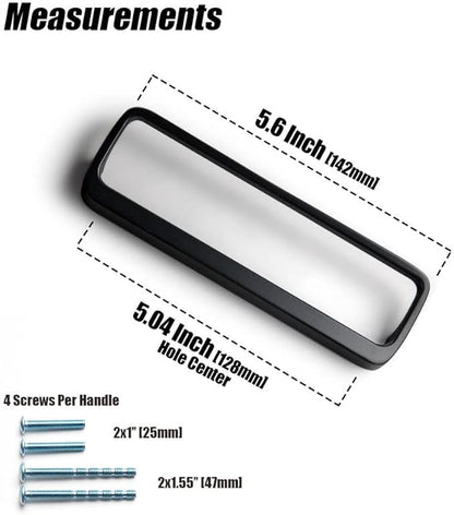 Goo-Ki Matte Black Cabinet Pulls with Hole Center 5''(128mm),Modern Zinc Alloy Drawer Pulls for Drawer,Wardrobe,Cupboard,6 Pack