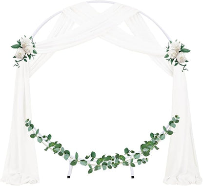Socomi Wedding Arch Draping Fabric 1 Panel 29" x 19Ft Ivory Sheer Chiffon Curtain Drapes 6 Yards for Wedding Ceremony Birthday Party Decoration