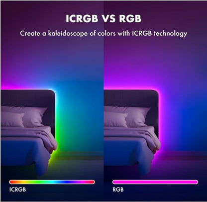 32.8 ft IC+RGB,Led Lights for Bedroom,Music Sync Color Changing,Led Strip Lights,with Remote App Control Led Strip,Led Lights for Room Home Kitchen Decor Party