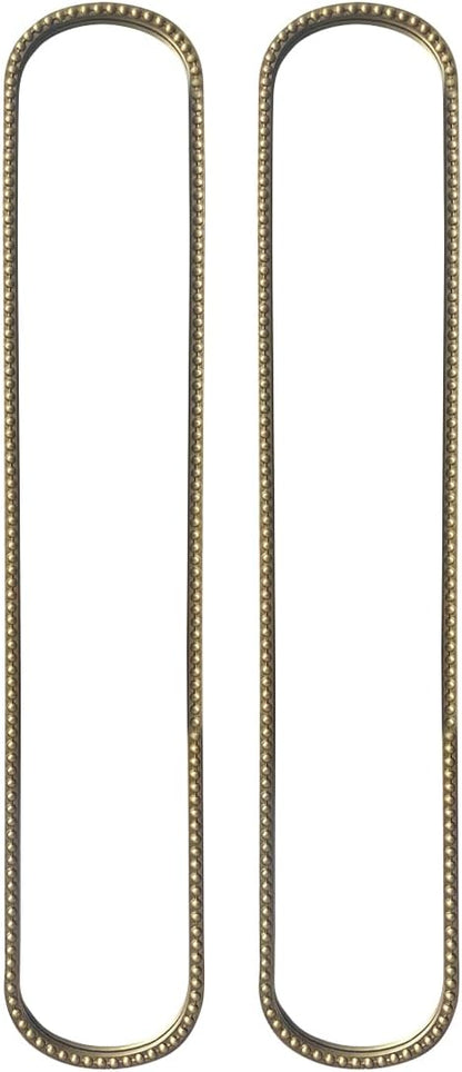 Long Skinny Mirror for Wall,Gold Narrow Oval Mirror for Entryway Bath,Metal Frame with Gold Decor Mirrors,7.9X 44 2-Pack