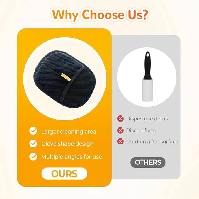 Yomi Pet Hair Remover Glove, Cat Grooming Gloves, Reusable Static Removal Glove for Pet Hair, Versatile Dog Grooming Gloves for Couch, Furniture, Carpet, Car Seat (2PCS)-Mewly Pet