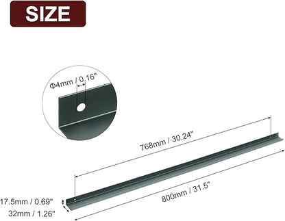 uxcell Cabinet Finger Edge Pull, 3pcs 800mm / 31.5" Aluminum Alloy Back Mount Hidden Cabinet Pulls Concealed Handle for Home Kitchen Drawer Cabinet, Gray