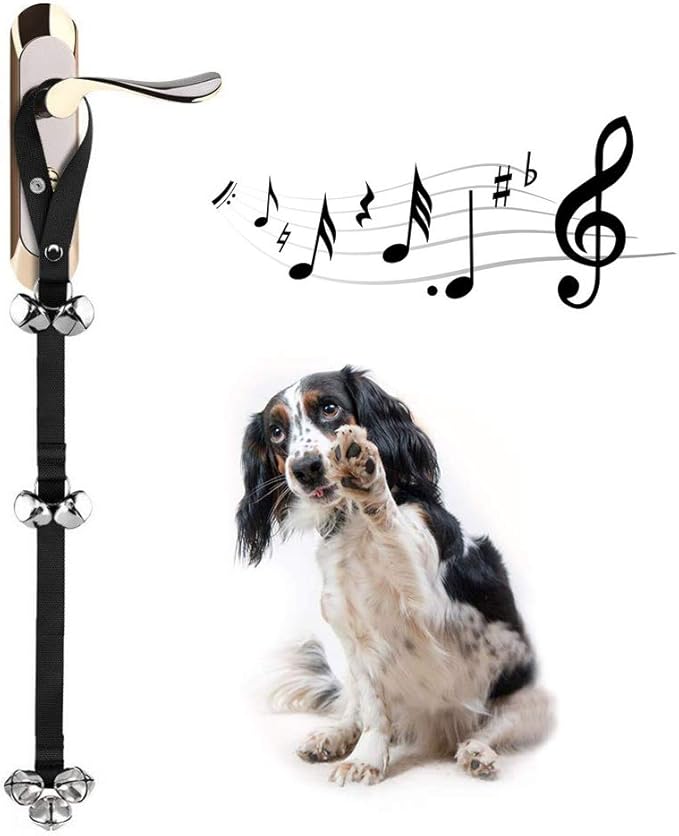 Dog Doorbells for Potty Training/Door Knob/Go Outside, Premium Quality Dog Bells, 7 Extra Large Loud 1.4 DoorBells, Adjustable Door Bell, Training Your Puppy The Easy Way-Mewly Pet