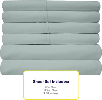 Sweet Home Collection 6 Piece Bed Sheet Set, Twin, Slate