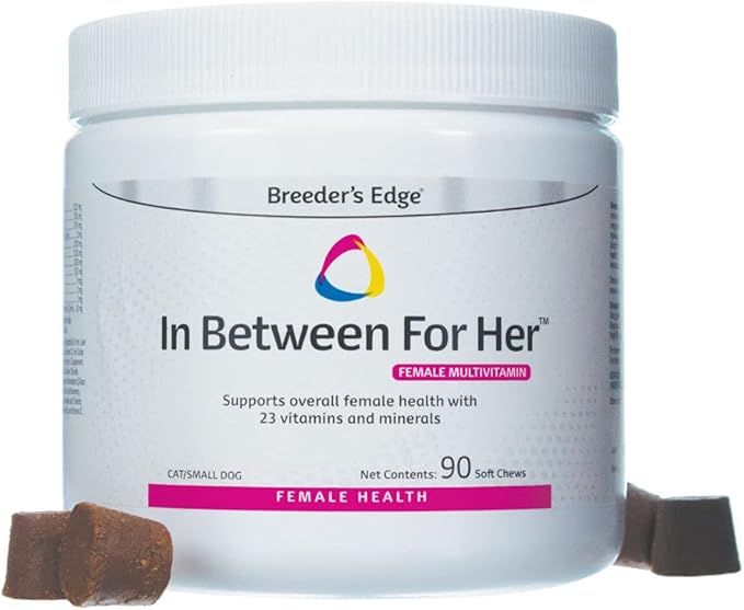 Revival Animal Health Breeder's Edge in Between for Her, Female Multivitamin for Cat/Small Dog- 90 ct-Mewly Pet