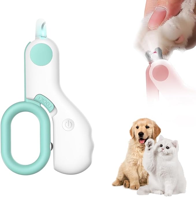 LED Pet Nail Clippers,Upgrade Cat Nail Clipper with Light,Cat Claw Trimmer Nail Clippers for Dogs,Trim Your Pets Nails Easy and Pain-Free Grooming Tool for Small Animals (Blue 1PCS)-Mewly Pet