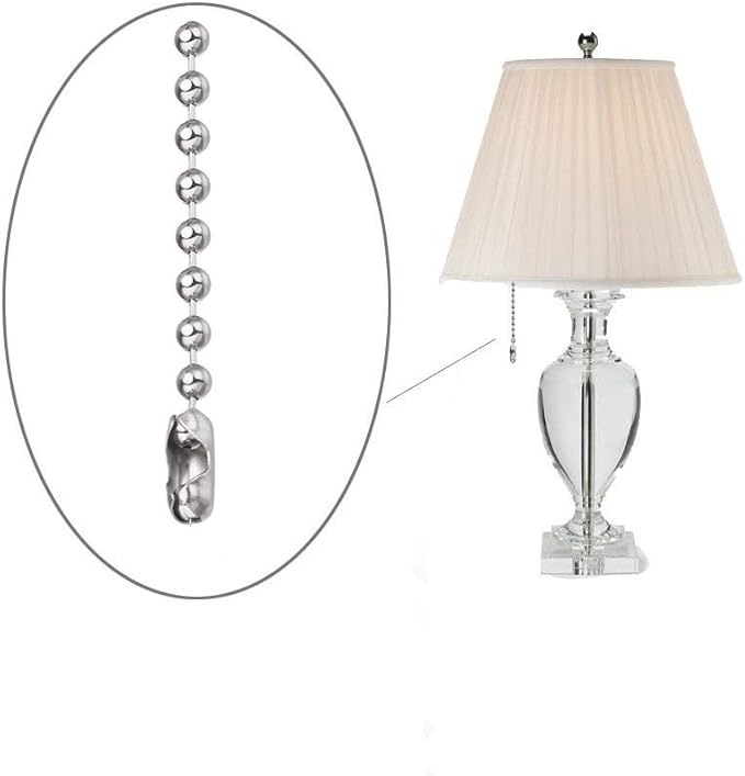 4 Pack Ceiling Fan Pull Chain Extender,Each Chain Length 39-inch(1 Meter) with 8 Connectors,Standard 3 mm Diameter Beaded Ball, Fit for Ceiling Fans and Light Fixtures Factory Pull,Silvery