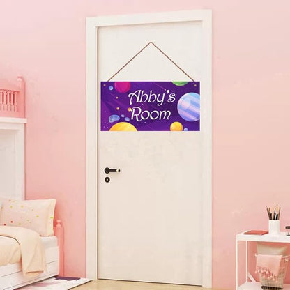 Personalized Sign, Stars Signs,Custom Name Sign,Wall Door Sign, Baby Nursery Art For Boys Room Kids Room Outer Space Theme Decor Stickers For Little Man Cave