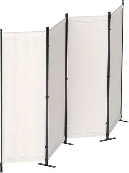 Morngardo Room Divider, Folding Privacy Screens, 4 Panel Room Partitions, 88" Foldable Wall Dividers, Portable Separating for Home Office Bedroom Dorm Decor (White)