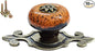 10 Pack Retro Ceramic Knobs,Vintage Dresser Kitchen Petal Cabinet Pulls Rustic Zinc Alloy Base Back Plate Kid Cupboard Wardrobe Drawer Door Handles (Leopard Print Orange)