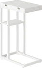 HOOBRO Foldable End Table, C Shaped Side Table with Storage Shelf, Small Snack Table Suitable for Living Room Bedroom Small Spaces, Easy Assembly, White WW29SF01