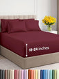 Extra Deep Full Sheet Set - 6 Piece Breathable & Cooling Sheets - Hotel Luxury Bed Sheets Set - Easy & Secure Fit - Soft, Wrinkle Free & Comfy Sheets Set - Burgundy Sheet Set with Extra Deep Pockets