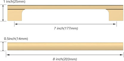 Asidrama 10 Pack 7 Inch(177mm) Champagne Bronze Cabinet pulls Kitchen Cabinet Handles, Cabinet Pulls Kitchen Cabinet Hardware for Cupboard Drawer Pulls