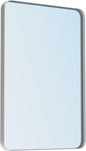 VocalStar 22 x 30 Inch Silver Bathroom Mirror for Wall, Rounded Rectangle Nickel Metal Framed Bathroom Vanity Mirrors, 1/4-inch Shatterproof Glass | Ultra-Flush Hanging
