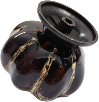 5 Pack Vintage Ceramic Pumpkin Cabinet Knobs, Kitchen Cabinet Drawers Dresser Cupboard Pull Handles Door Pulls with 5 Kinds of Screws (Leopard Print -White)