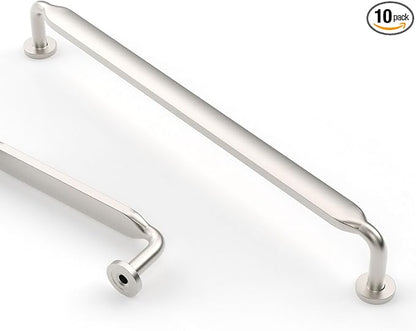 Asidrama 10 Pack 10 Inch(254mm) Brushed Satin Nickel Kitchen Cabinet Handles, Cabinet Pulls Kitchen Cabinet Hardware for Cupboard Drawer Pulls