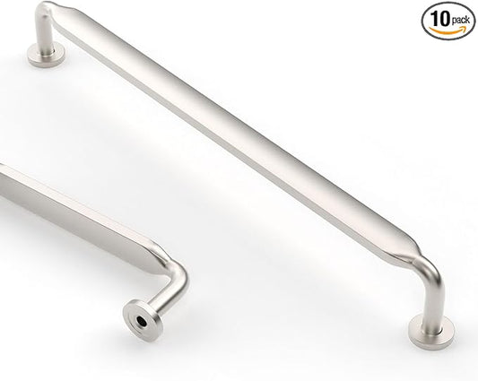 Asidrama 10 Pack 10 Inch(254mm) Brushed Satin Nickel Kitchen Cabinet Handles, Cabinet Pulls Kitchen Cabinet Hardware for Cupboard Drawer Pulls