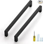Ravinte 10 Pack Black Cabinet Pulls 8-4/5 Inch Square Kitchen Cabinet Handles Matte Black Kitchen Hardware for Drawer Pulls Drawer Handles Come with Screwdriver