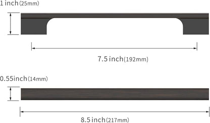 Asidrama 10 Pack 7.5 Inch(192mm) Oil Rubbed Bronze Kitchen Cabinet Handles, Cabinet Pulls Kitchen Cabinet Hardware for Cupboard Drawer Pulls