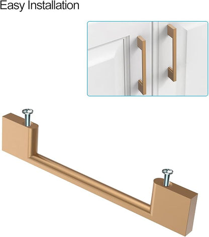 10 Pack Bronze Cabinet Pulls, 8.8 Inch Handles, Champagne Dresser, Kitchen Pulls