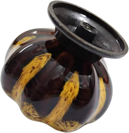 10 Pack Vintage Ceramic Pumpkin Cabinet Knobs, Kitchen Cabinet Drawers Dresser Cupboard Pull Handles Door Pulls with 5 Kinds of Screws (Leopard Print -Yellow)