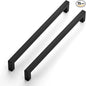 JOY DECOR 15 Pack Cabinet Handles, Black Cabinet Pulls, 10 Inch Kitchen Closet Handles Square Drawer Pulls Stainless Steel Drawer Hardware, 256mm Hole Centers