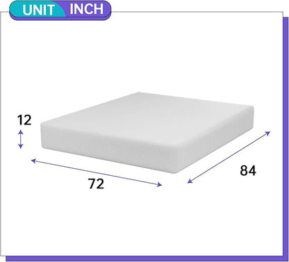 PayLessHere 12 Inch Gel Memory Foam Mattress Medium-Firm Mattress for Pressure Relief & Cooler Sleep Bed in a Box Fiberglass Free CertiPUR-US Mattress for Soundly Sleep,California King
