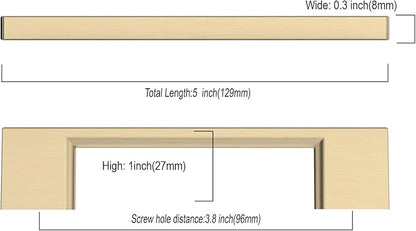 10 Pack Brushed Gold Cabinet Pulls 3.75 Inch Handles for Kitchen Cabinets, Brass Dresser Pulls Hardware
