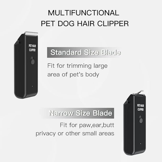 Feet Hair Trimmer, Dog Clippers,Quiet Washable USB Rechargeable Cordless Dog Grooming Kit,Electric Pets Hair Trimmers Shaver Shears for Dogs and Cats Black-Mewly Pet