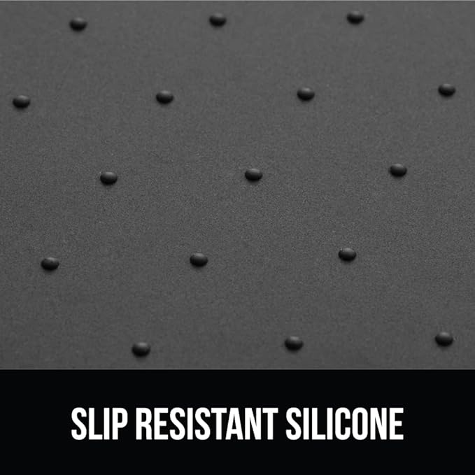 GORILLA GRIP 100% Waterproof Raised Edge BPA Free Silicone Pet Feeding Mat, Dog Cat Food Mats Contain Spills Protects Floors, Placemats for Cats and Dogs Water Bowl, Pets Accessories 16x10, Charcoal-Mewly Pet