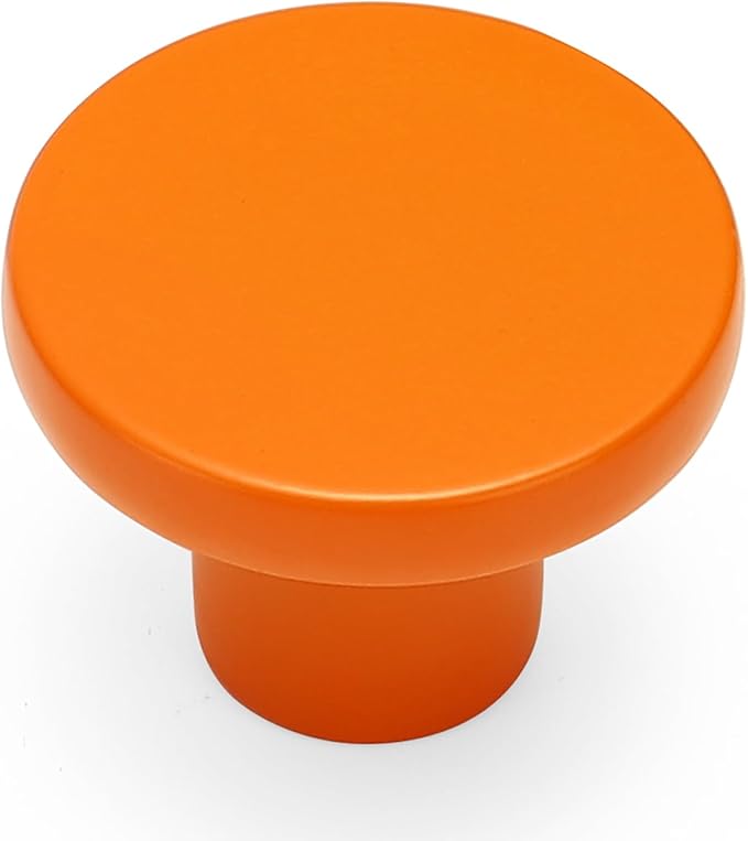 Ravinte 1 Pack Cabinet Knobs Orange Kitchen Cabinet Knobs Round Dresser Drawer Pulls Closet Door Pulls 1-1/5 Inch