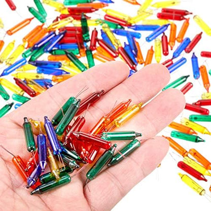 Mudder 200 Count 2.5V Christmas 50/100/150/200 Count Mini Incandescent Wire String Lights Replacement Bulbs Indoor/Outdoor Christmas Lights Decorations for Home Xmas Tree (Multicolor)