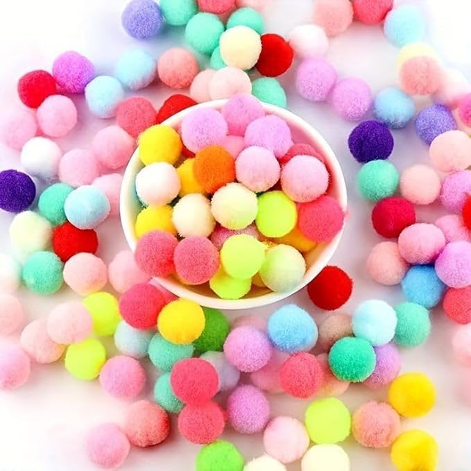 Loty Store 50PCS Cat Toys Balls 3CM,Soft Colorful Pompoms Ball Cat Chew Toy Kitten Pet Toy, Scratching Balls Toy Interactive Pet Supplies for Cats Kittens Dog-Mewly Pet