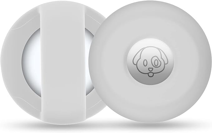 Airtag Holder for Dog Collar, Cibaabo Silicone Air Tag Case Cover Compatible with Apple Airtags for 0.8-1.2inch Cat Pet Collar Harness Loop-Mewly Pet