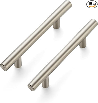 Ravinte 15 Pack 6 inch Cabinet Pulls Brushed Nickel Stainless Steel Kitchen Cupboard Handles Cabinet Handles, 3.5 inch Hole Center