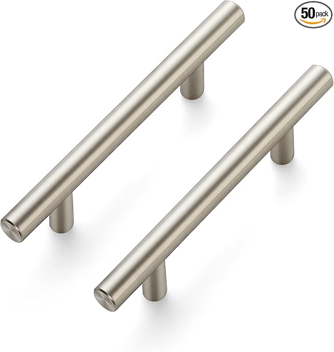 Ravinte 50 Pack 6 inch Cabinet Pulls Brushed Nickel Stainless Steel Kitchen Cupboard Handles Cabinet Handles, 3.5 inch Hole Center