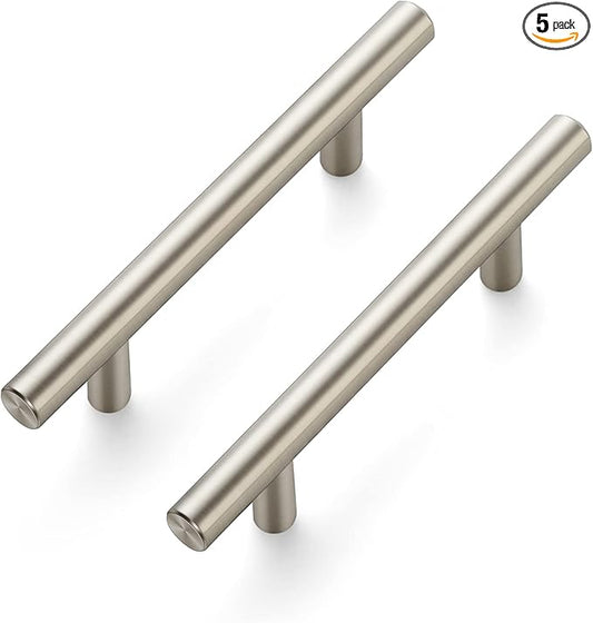 Ravinte 5 Pack 6 inch Cabinet Pulls Brushed Nickel Stainless Steel Kitchen Cupboard Handles Cabinet Handles, 3.5 inch Hole Center