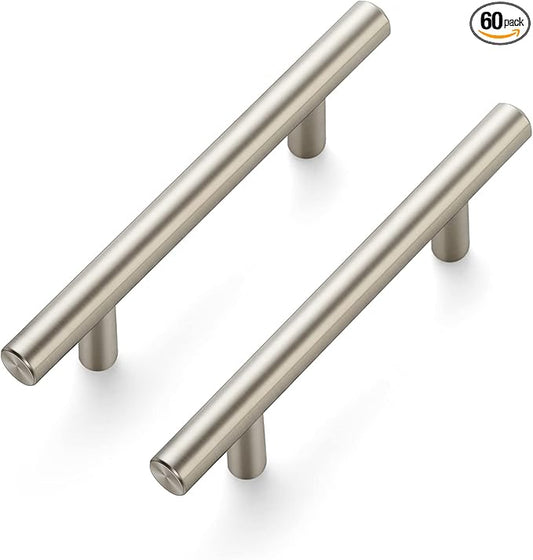 Ravinte 60 Pack 6 inch Cabinet Pulls Brushed Nickel Stainless Steel Kitchen Cupboard Handles Cabinet Handles, 3.5 inch Hole Center