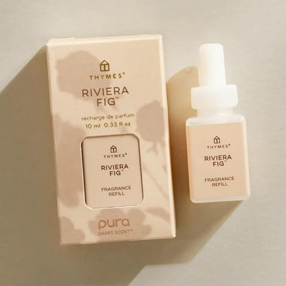 Thymes Pura Diffuser Refills – Bundle of 2 Pura Refills – for Use in Scent Diffusers for Home – Home Fragrance Products – Scented with Blood Orange, Peach & Fig (Riviera Fig, Pack of 2)