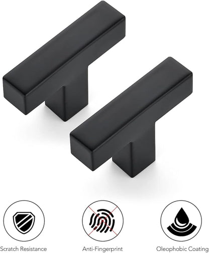 Ravinte 3 Pack 2 inch Length Square Cabinet Pulls Matte Black Stainless Steel Kitchen Drawer Pulls Cupboard Handles Cabinet Handles