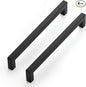 JOY DECOR 4 Pack Cabinet Handles, Black Cabinet Pulls, 7-1/2 Inch Kitchen Closet Handles Square Drawer Pulls Stainless Steel Drawer Hardware, 192mm Hole Centers