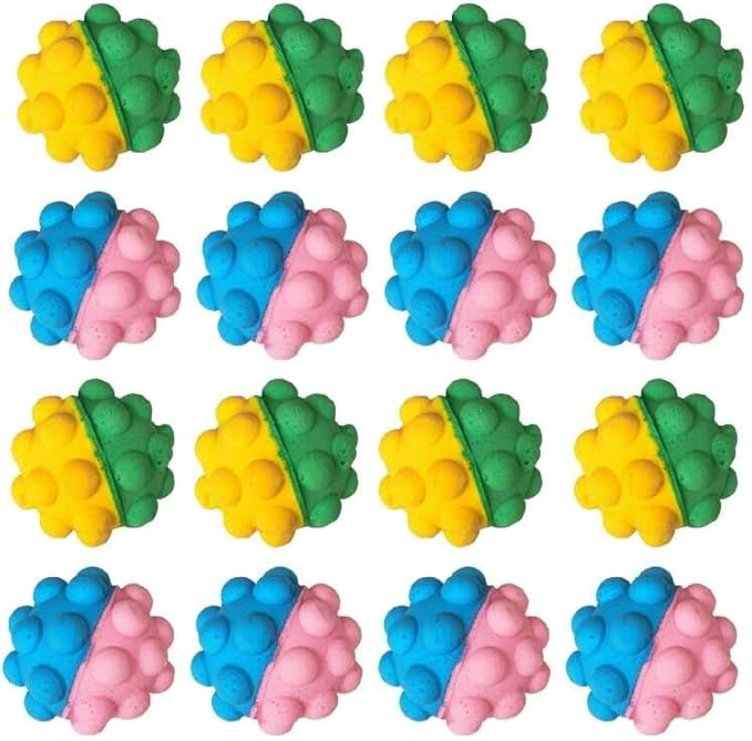 YnFag 16 Pack Foam Soccer Balls Cat Toys for Indoor Cat Balls (Featuring Different 16)-Mewly Pet