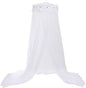 Jeteventy Bed Canopy for Girls, Princess Bed Curtain Net for Single to King Size,Bedroom Decoration of Round Lace Dome with Stainless Steel Hook,Quick Easy Installation (White)