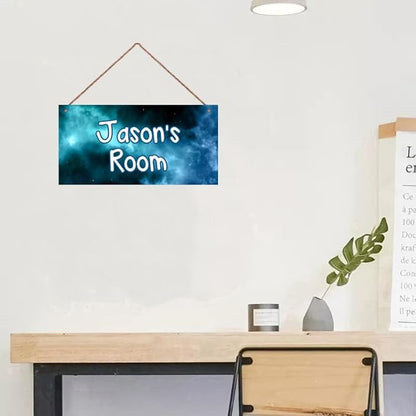 Personalized Sign Outer Space Room Décor Kds Room Decor, Universe Theme Little Man Cave Decor for Nursery, Blue Sky Nursery Decor for Toddler Baby Boys Bedroom
