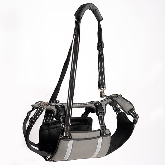 COODEO Mobility Dog Lift Harness, Emergency Carry Sling, Pet Rear Leg Support Rehabilitation Lifts Vest, Dog Carrier for Senior Dogs Joint Injuries, Arthritis (Military Green, L)-Mewly Pet