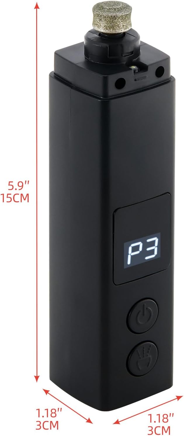 Rechargeable Dog Nail Grinder with 4-Speeds,Pet Claw Trimmers with 2 Modes Lighting UV, Nail Clippers for Small Medium and Large Dogs and Cats, Animal Nail Care,Grooming (Black)-Mewly Pet