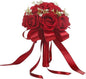 Wedding Bouquet Bride Flower Bridal Bouquets, Ribbon Artificial Rose Wedding Bouquets for Bride Bridesmaid Bouquet Dark Red Rose Bouquet Bride Bridesmaid Holding Flower for Wedding Decor