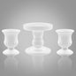 White Unity Candle Holder - Glass Candle Holders for Pillar Candles Taper Candles, Glass Candlestick Holders Set of 3, Decorative Clear Glass Candlestick Holder for Wedding Church Centerpiece