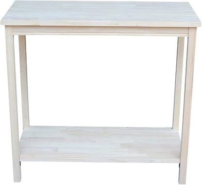 IC International Concepts, Portman Accent Table , Solid Real Wood, Sturdy Parawood, DIY, Paint/Stain Ready, Unfinished