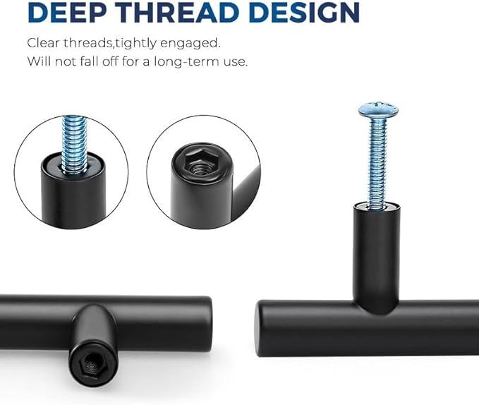 JOY DECOR 5 Pack Cabinet Knobs, Black Cabinet Handles, 2in Kitchen Cabient Knobs, Single Hole Drawer Knobs for Dresser Drawers